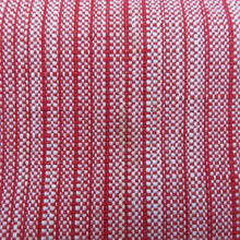 画像をギャラリービューアに読み込む, 名古屋帯 紬 八寸帯 正絹 赤色ｘ白色 縞模様 全通柄 カジュアル 仕立て上がり 着物帯 長さ333cm