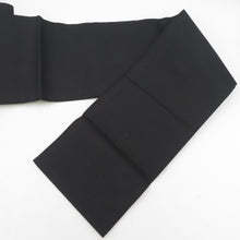 画像をギャラリービューアに読み込む, 名古屋帯 正絹 黒色ｘオレンジ色 お太鼓柄 花文様 カジュアル 仕立て上がり 着物帯 長さ324cm