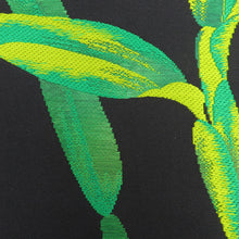 画像をギャラリービューアに読み込む, 名古屋帯 正絹 黒色ｘオレンジ色 お太鼓柄 花文様 カジュアル 仕立て上がり 着物帯 長さ324cm