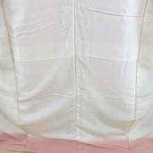 画像をギャラリービューアに読み込む, 付下げ 袷 ピンク系 パステル系 ピンク色ｘ薄緑色ｘ黄色 加賀友禅調 花紋様 広衿 正絹 仕立て上がり着物 身丈163cm