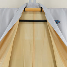 画像をギャラリービューアに読み込む, 付下げ 袷 グレーぼかし ぼかし染め ブルー系 灰色ｘ青紫色ｘ多色 お道具紋様 広衿 正絹 仕立て上がり着物 身丈154cm