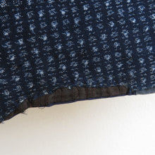 画像をギャラリービューアに読み込む, 男着物 アンティーク 木綿 アンサンブル 書生絣 紺色ｘ青色ｘ灰色 袷 カジュアル着物 羽織 着流し 身丈133cm