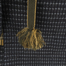 画像をギャラリービューアに読み込む, 男着物 アンティーク 木綿 アンサンブル 書生絣 紺色ｘ青色ｘ灰色 袷 カジュアル着物 羽織 着流し 身丈133cm