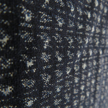 画像をギャラリービューアに読み込む, 男着物 アンティーク 木綿 アンサンブル 書生絣 紺色ｘ青色ｘ灰色 袷 カジュアル着物 羽織 着流し 身丈133cm