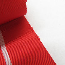 Load image into Gallery viewer, 名古屋帯 八寸帯 正絹 赤色ｘ白色 博多織 献上柄 全通柄 仕立て上がり 着物帯 長さ355cm