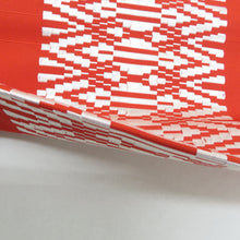 Load image into Gallery viewer, 名古屋帯 八寸帯 正絹 赤色ｘ白色 博多織 献上柄 全通柄 仕立て上がり 着物帯 長さ355cm