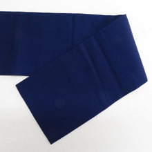 Load image into Gallery viewer, 名古屋帯 正絹 塩瀬 ブルー系 青色ｘ赤オレンジ色 花紋文様 お太鼓柄 カジュアル 仕立て上がり 着物帯 長さ357cm