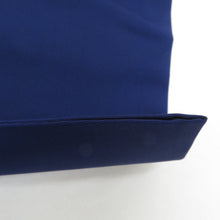 Load image into Gallery viewer, 名古屋帯 正絹 塩瀬 ブルー系 青色ｘ赤オレンジ色 花紋文様 お太鼓柄 カジュアル 仕立て上がり 着物帯 長さ357cm