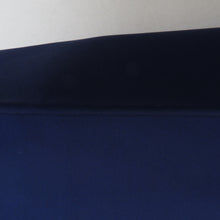 Load image into Gallery viewer, 名古屋帯 正絹 塩瀬 ブルー系 青色ｘ赤オレンジ色 花紋文様 お太鼓柄 カジュアル 仕立て上がり 着物帯 長さ357cm