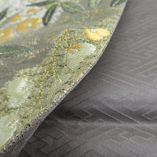 Load image into Gallery viewer, 袋帯 正絹 纐纈 ふくれ織 金色ｘ緑色ｘ黄色ｘ多色 四季紋様 お太鼓柄 仕立て上がり 着物帯 長さ440cm