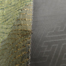 Load image into Gallery viewer, 袋帯 正絹 纐纈 ふくれ織 金色ｘ緑色ｘ黄色ｘ多色 四季紋様 お太鼓柄 仕立て上がり 着物帯 長さ440cm