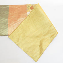 Load image into Gallery viewer, 袋帯 唐織 金糸 金色ｘ茶色ｘ多色 六通柄 菊紋様 正絹 仕立て上がり 長さ432cm