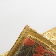 Load image into Gallery viewer, 袋帯 唐織 金糸 金色ｘ茶色ｘ多色 六通柄 菊紋様 正絹 仕立て上がり 長さ432cm