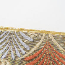 Load image into Gallery viewer, 袋帯 唐織 金糸 金色ｘ茶色ｘ多色 六通柄 菊紋様 正絹 仕立て上がり 長さ432cm