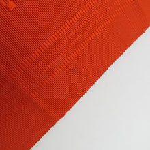 画像をギャラリービューアに読み込む, 名古屋帯 未仕立て 絹 博多織 オレンジ色 献上柄 全通柄 着物帯 長さ472cm