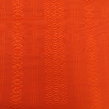 画像をギャラリービューアに読み込む, 名古屋帯 未仕立て 絹 博多織 オレンジ色 献上柄 全通柄 着物帯 長さ472cm