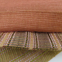 画像をギャラリービューアに読み込む, 袋帯 洒落袋帯 組織 幾何学模様 金糸 茶色系 深緑色ｘ薄茶色 六通柄 正絹 仕立て上がり 着物帯 長さ448cm