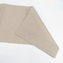 画像をギャラリービューアに読み込む, 袋帯 洒落袋帯 組織 波に横縞模様 茶色系 ベージュ色ｘ薄緑色ｘ灰色 お太鼓柄 正絹 仕立て上がり 着物帯 長さ456cm