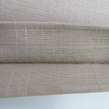 画像をギャラリービューアに読み込む, 袋帯 洒落袋帯 組織 波に横縞模様 茶色系 ベージュ色ｘ薄緑色ｘ灰色 お太鼓柄 正絹 仕立て上がり 着物帯 長さ456cm