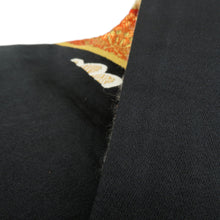 画像をギャラリービューアに読み込む, 袋帯 黒色ｘ多色 金糸 黒地 菊紋紋様 六通柄 正絹 仕立て上がり 着物帯 長さ416cm