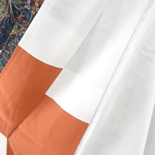 画像をギャラリービューアに読み込む, 小紋 袷 青色ｘ緑色ｘ多色 更紗模様 正絹 広衿 仕立て上がり着物 身丈150cm