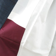 画像をギャラリービューアに読み込む, 紬 着物 黒色ｘ紺色 扇子模様 袷 バチ衿 正絹 カジュアル 仕立て上がり 身丈158cm