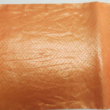 画像をギャラリービューアに読み込む, 袋帯 佐賀錦 金糸 オレンジ色ｘ金色 菱型模様 全通柄 正絹 箱付き 証紙付き 仕立て上がり 着物帯 長さ428cm