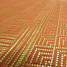 画像をギャラリービューアに読み込む, 袋帯 佐賀錦 金糸 オレンジ色ｘ金色 菱型模様 全通柄 正絹 箱付き 証紙付き 仕立て上がり 着物帯 長さ428cm