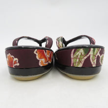 Load image into Gallery viewer, 草履 特選御はきもの エナメル エンジ色ｘオレンジ色 植物柄 カジュアル 箱付き 履物 フリーサイズ