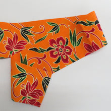 画像をギャラリービューアに読み込む, 名古屋帯 ウール 全通柄 唐草花紋様 黄色ｘ緑色ｘ赤色 カジュアル 仕立て上がり 着物帯 長さ356cm