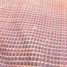Load image into Gallery viewer, 名古屋帯 正絹 赤色ｘ紫色ｘ金色 金糸 網紋様 全通柄 カジュアル 仕立て上がり 着物帯 長さ384cm