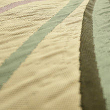 Load image into Gallery viewer, 名古屋帯 正絹 ふくれ織 緑色ｘ茶色ｘ多色 波模様 お太鼓柄 カジュアル 仕立て上がり 着物帯 長さ362cm