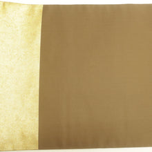 画像をギャラリービューアに読み込む, 袋帯 金糸 ゴールド系 金色ｘ茶色ｘ多色 刺繍入り 有栖川模様 お太鼓柄 箱付き 正絹 仕立て上がり 長さ472cm