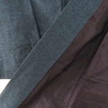 Load image into Gallery viewer, 男着物 紬 アンサンブル 襦袢付 袷 紺色 正絹 男性用きもの 羽織 金閣寺模様 襦袢セット 絞り 三点セット メンズ 仕立て上がり 和服 男物 カジュアル 身丈143cm