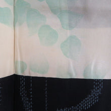 Load image into Gallery viewer, 紬 着物 アンサンブル 道行付き セット 幾何学模様 袷 バチ衿 紺色ｘ青色 正絹 カジュアル 仕立て上がり 身丈157cm