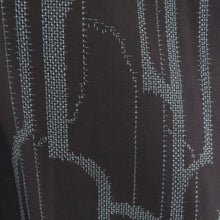 Load image into Gallery viewer, 紬 着物 アンサンブル 道行付き セット 幾何学模様 袷 バチ衿 紺色ｘ青色 正絹 カジュアル 仕立て上がり 身丈157cm