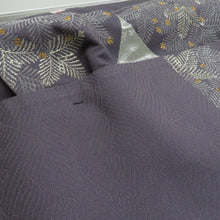 Load image into Gallery viewer, 袋帯 作り帯 付帯 一対型 正絹 金糸銀糸 フォーマル 二重太鼓 紫色ｘ銀色 六通柄 青海波に松 箱付き 仕立て上がり 着物帯