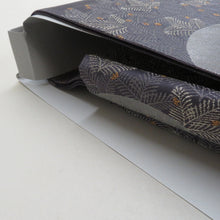 Load image into Gallery viewer, 袋帯 作り帯 付帯 一対型 正絹 金糸銀糸 フォーマル 二重太鼓 紫色ｘ銀色 六通柄 青海波に松 箱付き 仕立て上がり 着物帯
