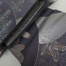 Load image into Gallery viewer, 袋帯 作り帯 付帯 一対型 正絹 金糸銀糸 フォーマル 二重太鼓 紫色ｘ銀色 六通柄 青海波に松 箱付き 仕立て上がり 着物帯