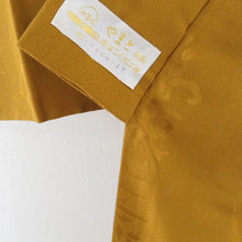 Load image into Gallery viewer, 襦袢 辛子色 正絹 地紋入り 花紋様 半衿付き 長襦袢 仕立て上がり 女性着物用 身丈158cm