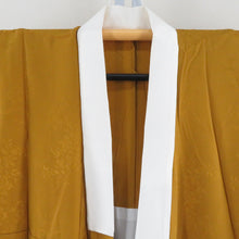 Load image into Gallery viewer, 襦袢 辛子色 正絹 地紋入り 花紋様 半衿付き 長襦袢 仕立て上がり 女性着物用 身丈158cm