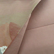 Load image into Gallery viewer, 袋帯 洒落袋帯 正絹 紬系 ダークピンク色ｘ緑色 お太鼓柄 椿紋様 カジュアル 仕立て上がり 着物帯 長さ424cm