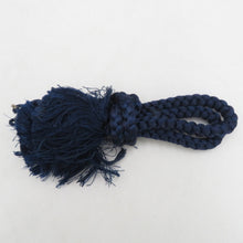 Load image into Gallery viewer, 和小物 羽織紐 まとめて 3点セット 男性用 絹 紺色 丸組 手組紐 正絹 メンズ用 和装小物 撚り房 舞台衣裳