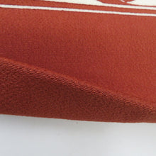 Load image into Gallery viewer, 名古屋帯 正絹 型染め 茶色ｘ白色 扇子に青海波模様 全通柄 カジュアル 仕立て上がり 着物帯 長さ375cm