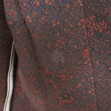 Load image into Gallery viewer, 道行 茶色ｘ小豆色ｘ赤色 唐草花模様 ぼかし 渋い系 正絹 染め模様 着物コート 和装用 ちりよけ 身丈84cm