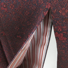 Load image into Gallery viewer, 道行 茶色ｘ小豆色ｘ赤色 唐草花模様 ぼかし 渋い系 正絹 染め模様 着物コート 和装用 ちりよけ 身丈84cm