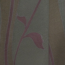 Load image into Gallery viewer, 道行 小豆色ｘ茶色 渋い系 植物模様 正絹 染め模様 着物コート 和装用 ちりよけ 身丈92cm