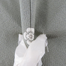 画像をギャラリービューアに読み込む, 色無地 緑色 袷 広衿 一つ紋入り 木瓜紋 正絹 落款入り 仕立て上がり 身丈160cm