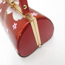 画像をギャラリービューアに読み込む, 和装バッグ 振袖用 エナメル フォーマル レッド系 桜文様 単品バッグ
