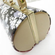 画像をギャラリービューアに読み込む, 和装バッグ 振袖用 エナメル フォーマル ブラック系 桜文様 単品バッグ